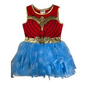 Wonder Woman Girls Tulle Cosplay Tutu Dress Halloween Costume Sz. XCH/4-5